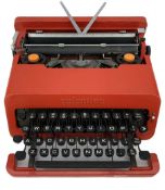 1960s red plastic Olivetti Valentine portable typewriter