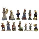 Group of thirteen Royal Doulton Bunnykins figures