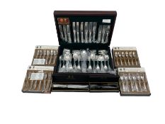 Canteen of Arthur Price plated Grecian pattern cutlery for eight covers in mahogany box 60 pieces t