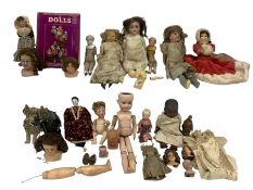 Early 20th century and later dolls and accessories including Pet Name china head doll with printed c