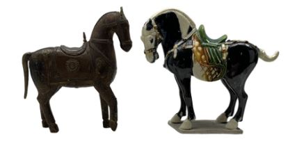 Tang Dynasty style glazed model of a horse