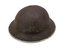 WWII British steel helmet inscribed 1941
