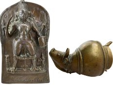 19th century indian plaque depicting the Hindu God Virabhadra