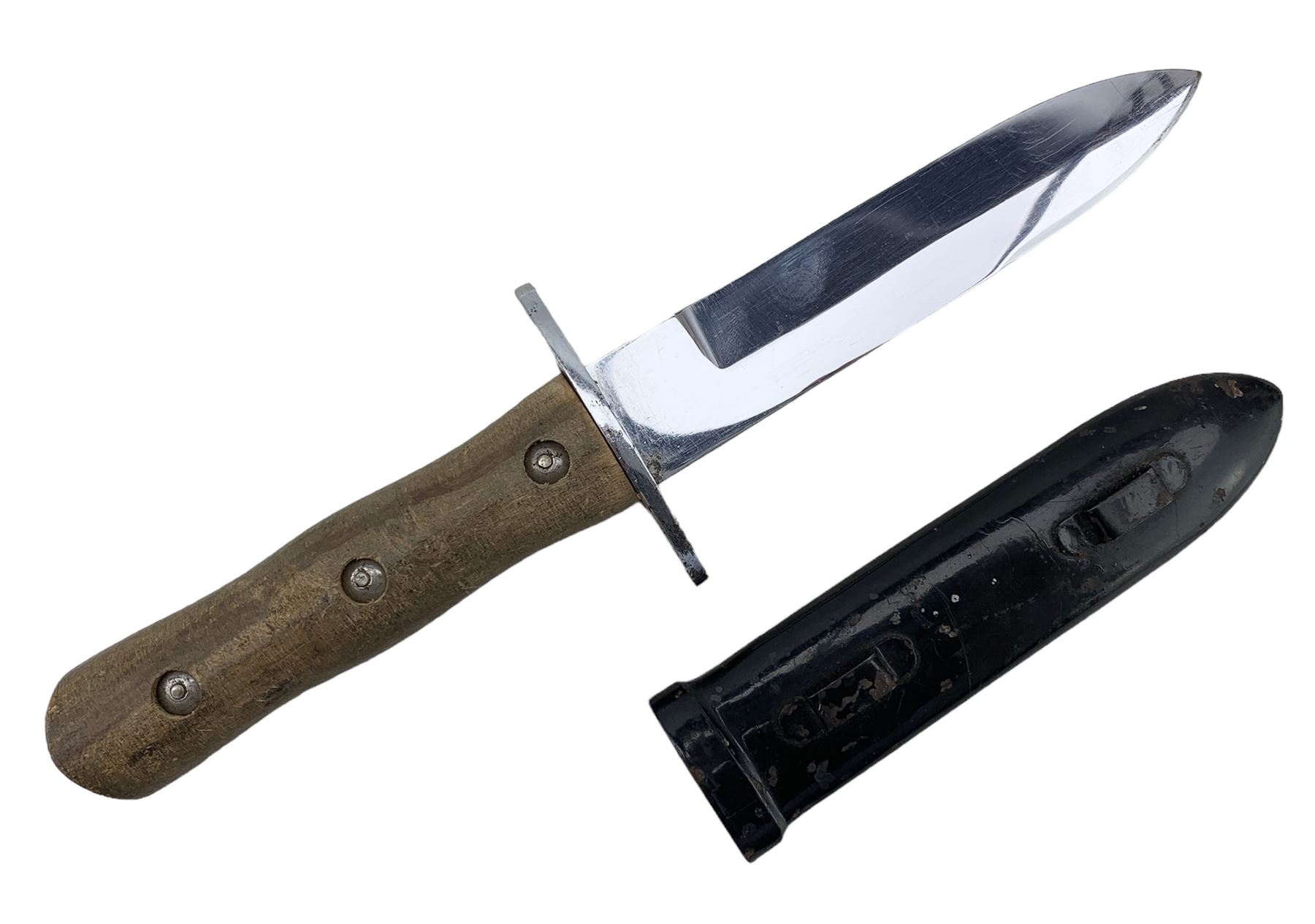 World War II German knife with single edge 14cm blade - Image 3 of 3