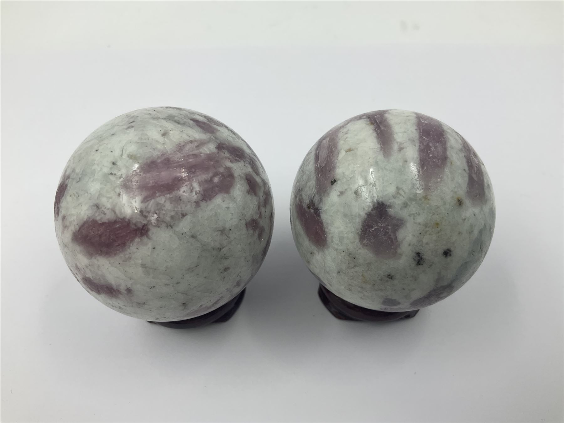 Pair of pink tourmaline spheres - Image 2 of 4