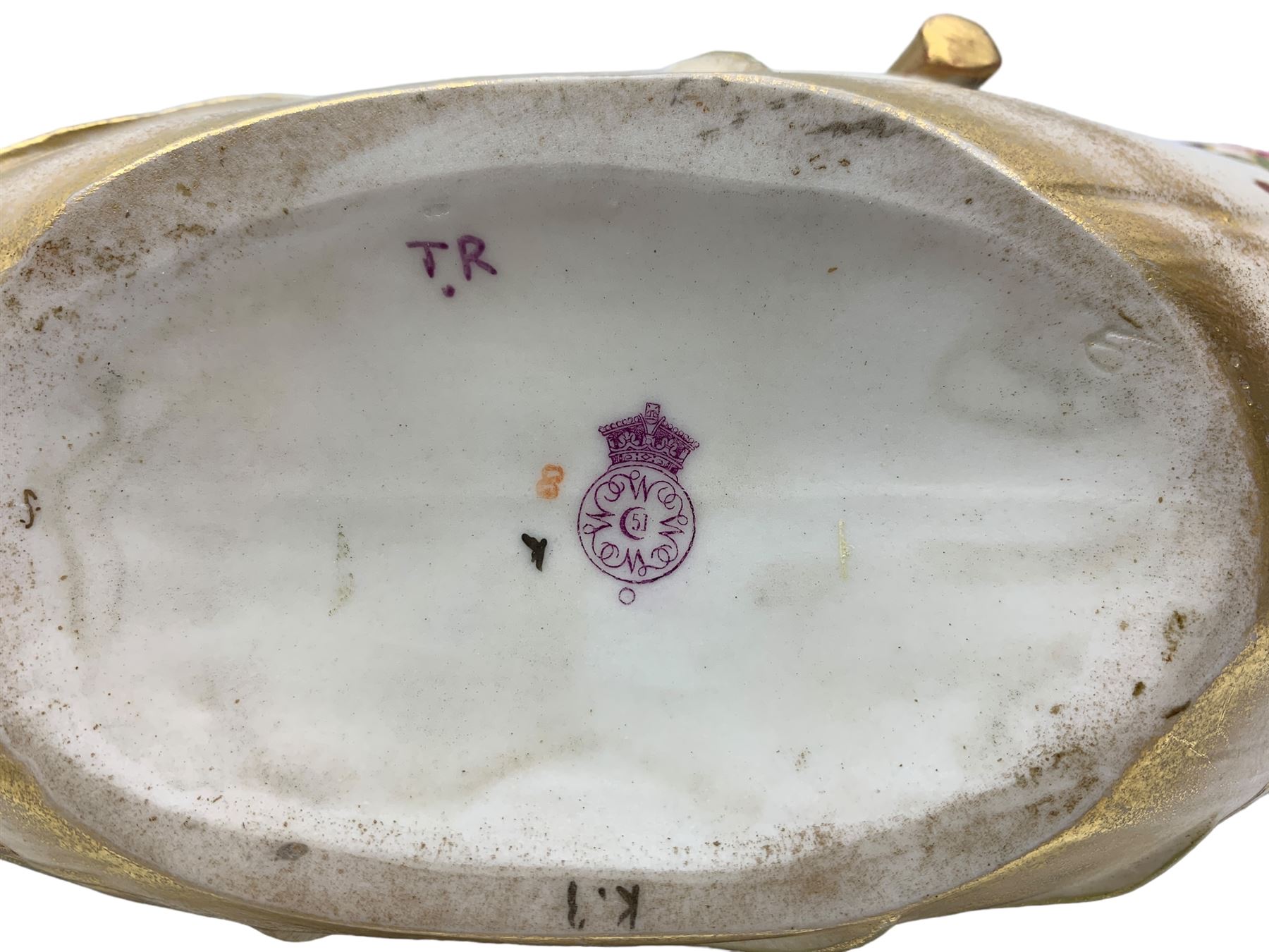 Royal Worcester blush ivory porcelain double-ended vase - Image 4 of 4