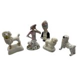 Group of 19th century Staffordshire poodle dog models