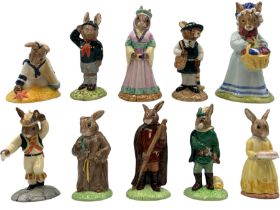 Group of ten Royal Doulton Bunnykins figures
