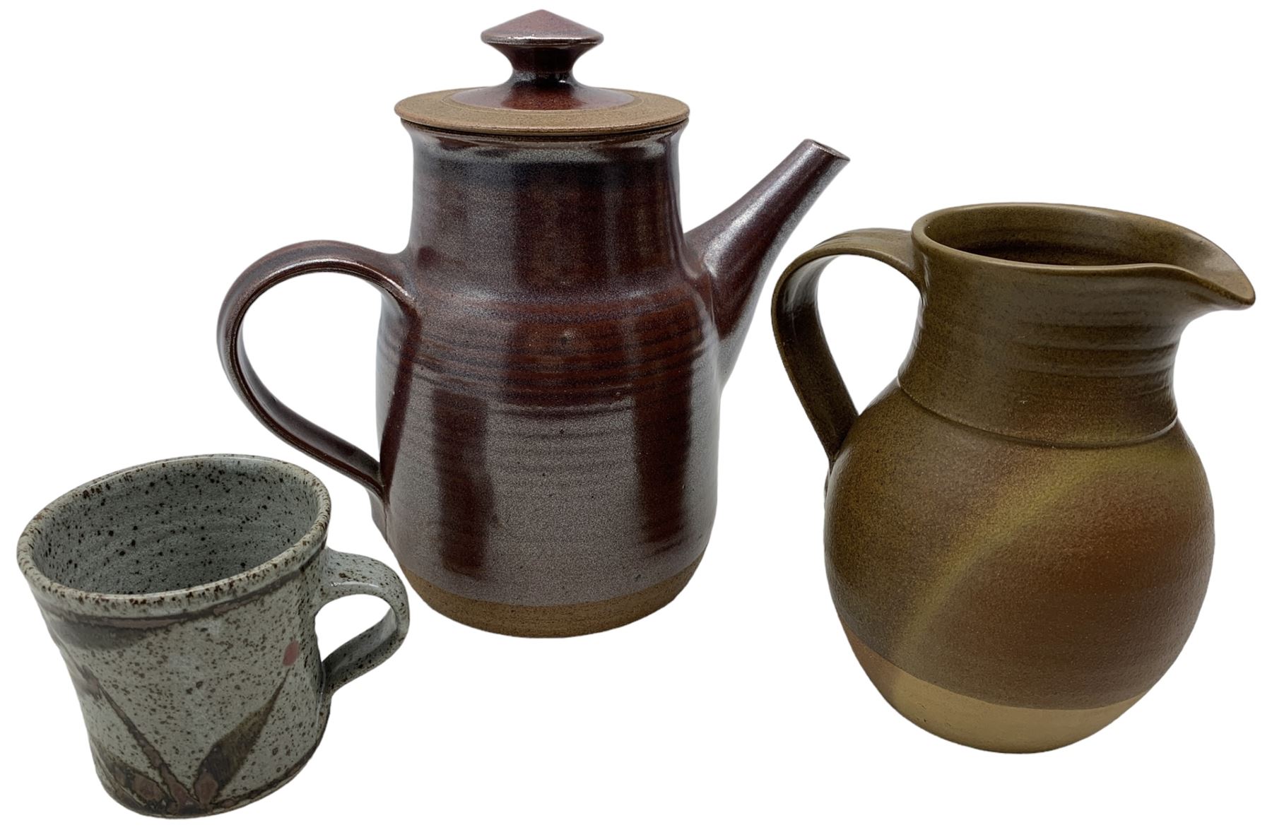 David Lloyd Jones (1928-1994): Three pieces of studio pottery to include a teapot
