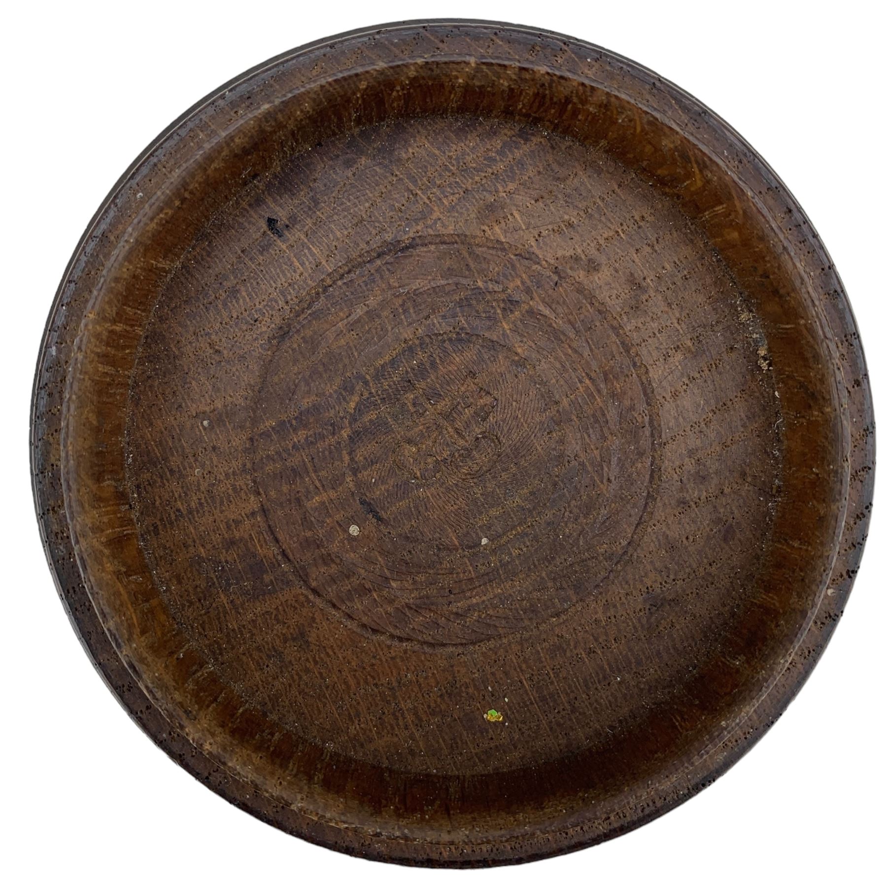 19th century circular turned oak box - Image 4 of 4