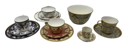 Royal Worcester porcelain tea wares including three trios