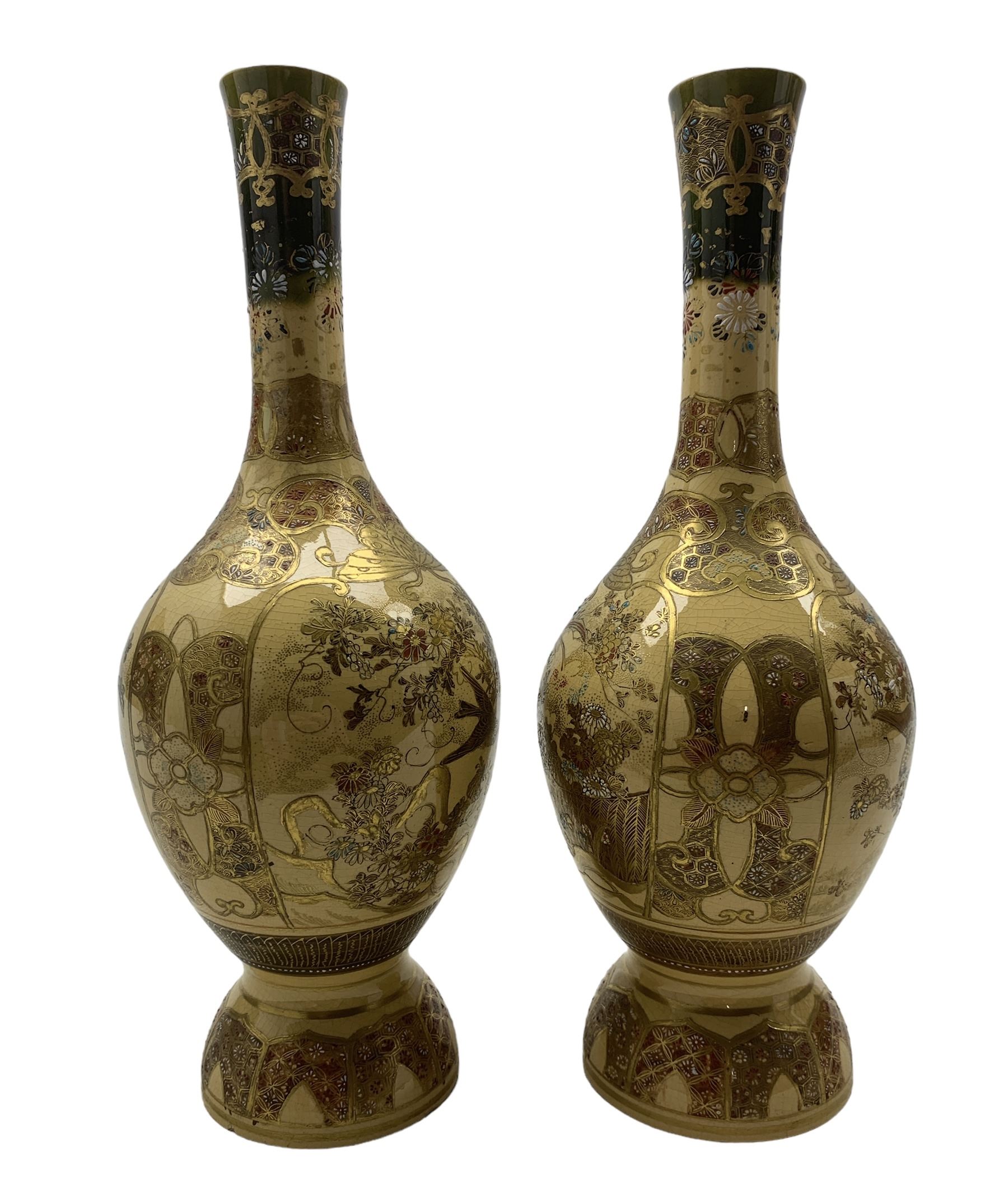 Pair of Japanese Satsuma vases