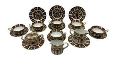 Royal Crown Derby Imari tea set no. 1128 comprising six teacups
