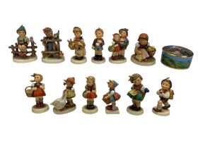 Ten Hummel figures comprising School Girl and Boy