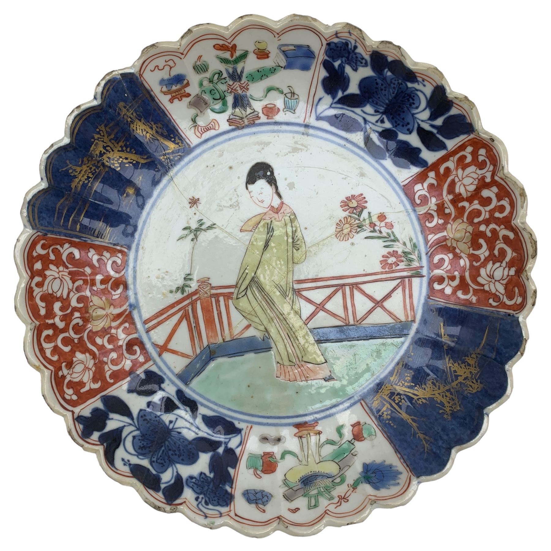 Chinese Kangxi imari verte plate - Image 4 of 5