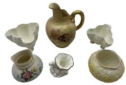 Royal Worcester porcelain to include a blush ivory flatback jug