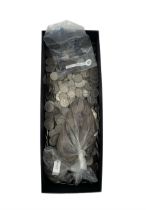 Large quantity of pre decimal sixpence and other coins