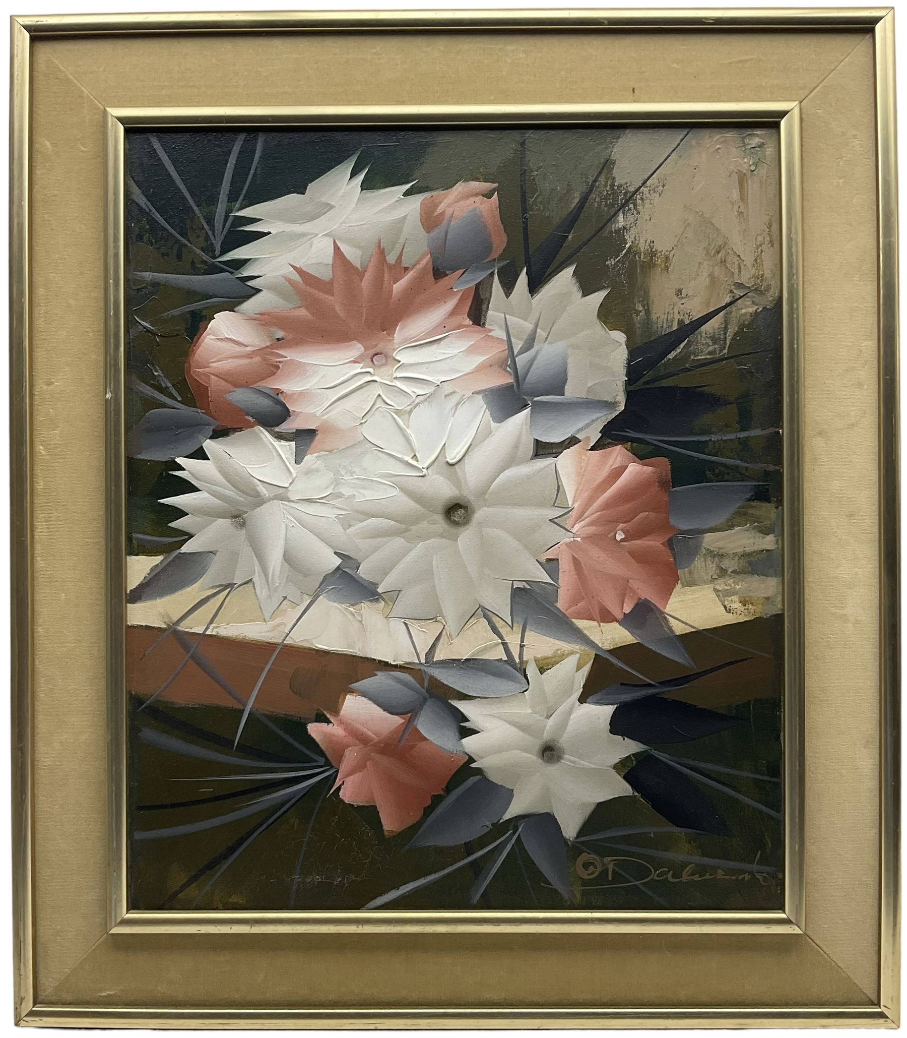 Continental School (Contemporary): Still Life of Pink and White Flowers - Image 2 of 4