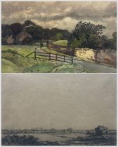 Frederick (Fred) Cecil Jones (British 1891-1966): Windswept Landscape with Figure
