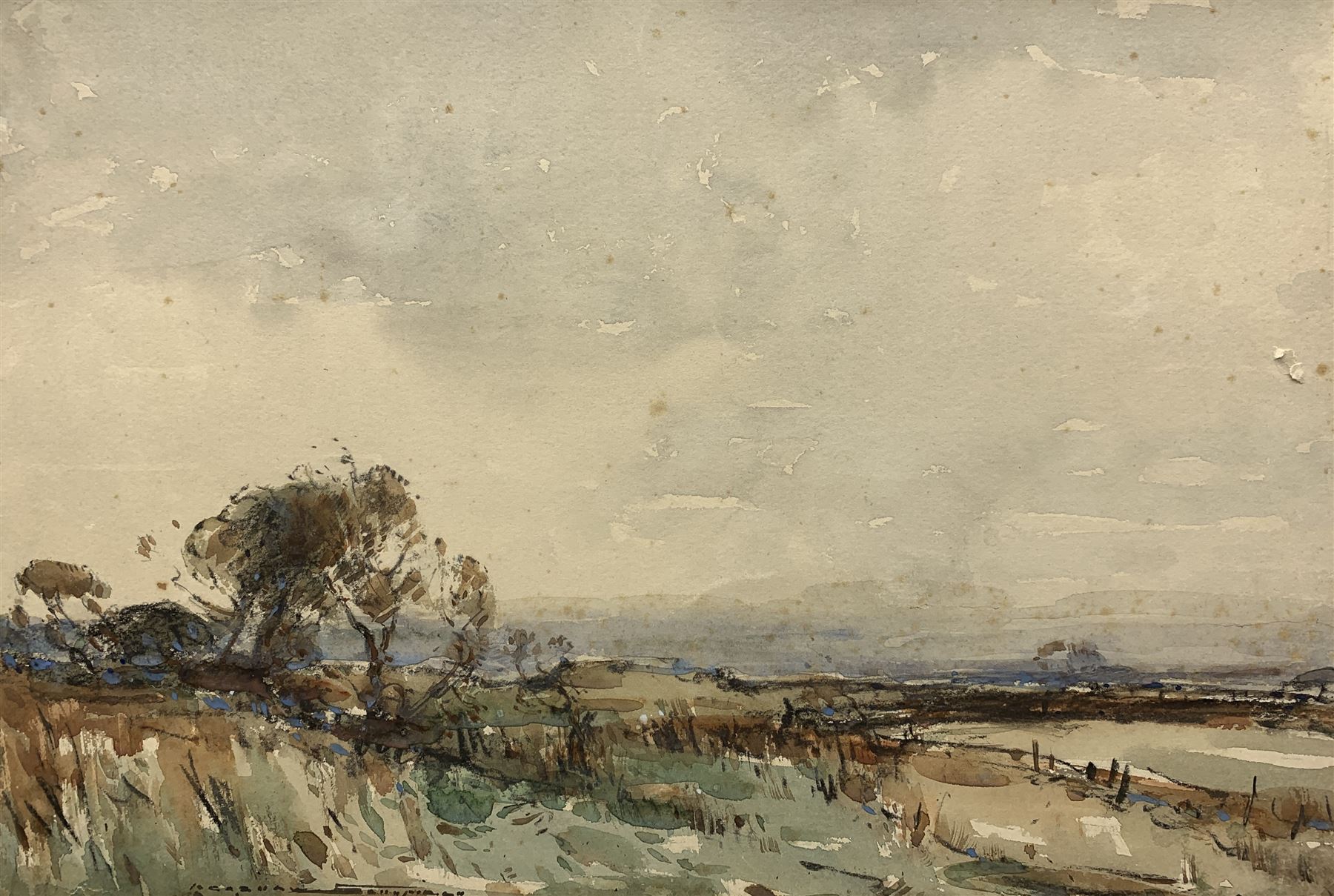 Kershaw Schofield (British 1872-1941): Flatland Landscape