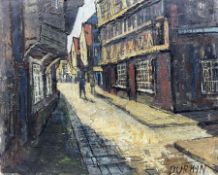 Tom Durkin (British 1928-1990): The Shambles - York