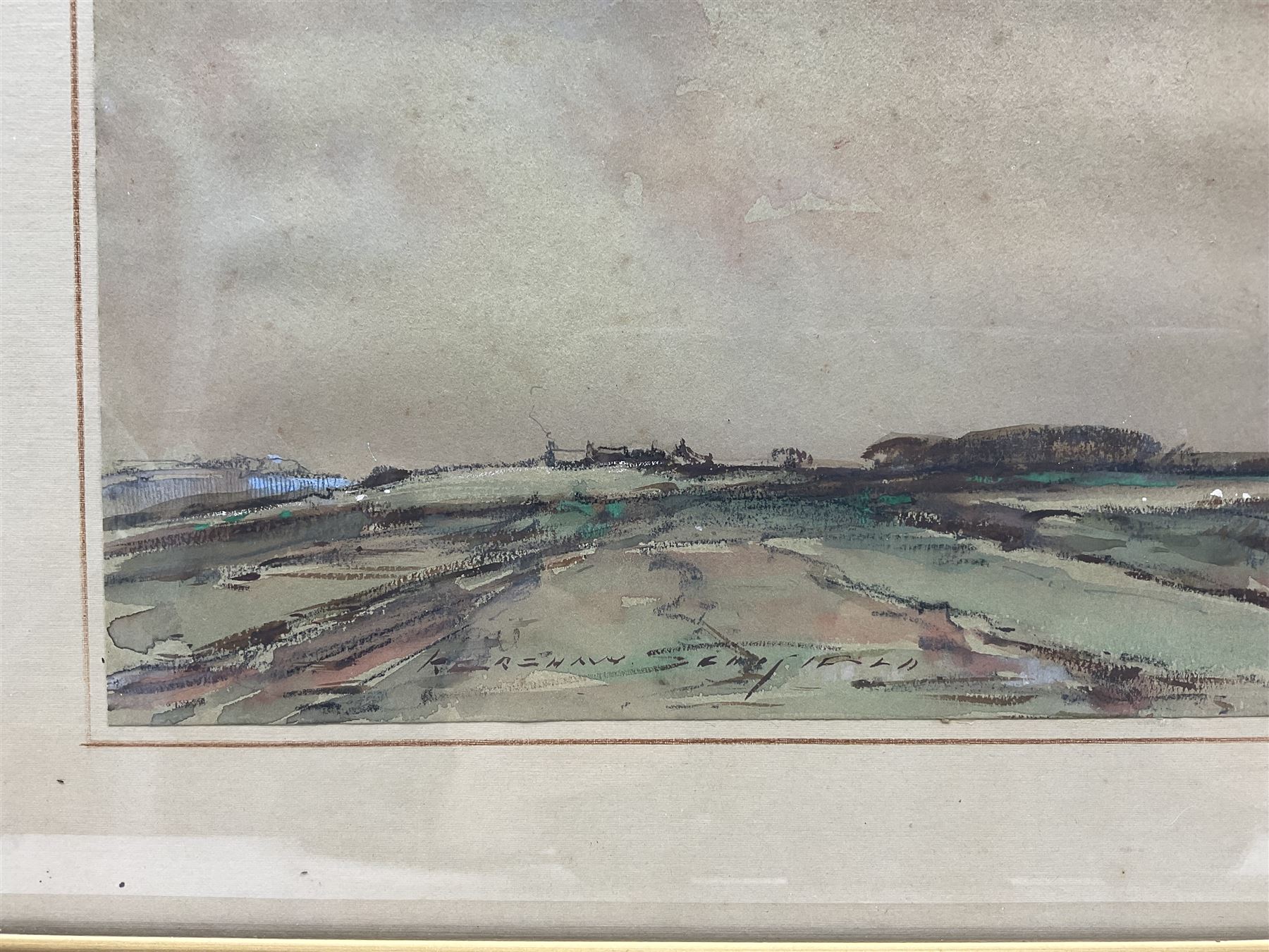 Kershaw Schofield (British 1872-1941): Flatland Landscape - Image 3 of 3