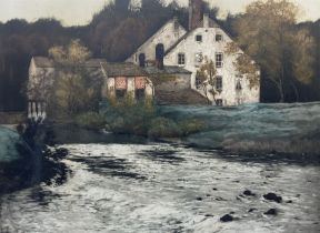 Henri Jourdain (French c1864-1931): Farmstead beside a River