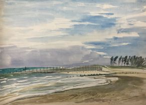 Frederick George Austin (British 1902-1990): Coastal Landscape with Groynes