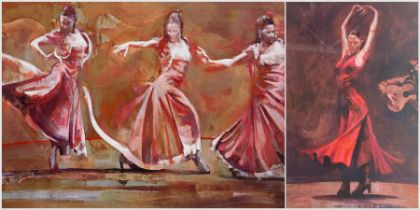 Fletcher Sibthorpe (British 1967-): Flamenco Dancers