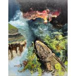 Sheila Gertrude Mackie (Northern British 1928-2010): Alligator in Volcanic Landscape