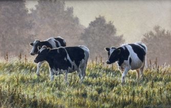 Andrew Hutchinson (British 1961-): Cattle in a Summer Field