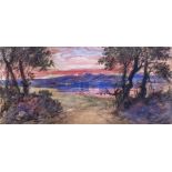 John Joseph Cotman (British 1814-1878): Sunset over the Lake