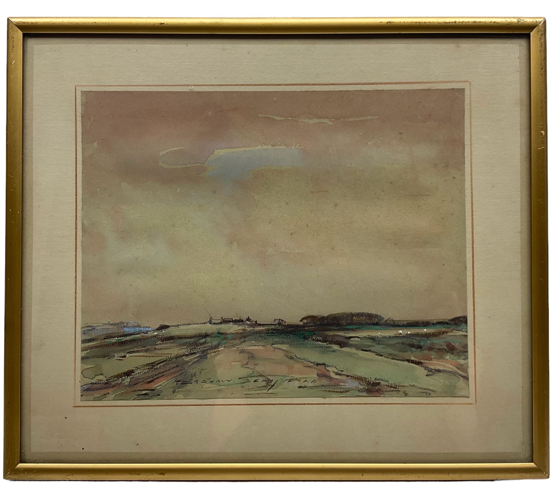 Kershaw Schofield (British 1872-1941): Flatland Landscape - Image 2 of 3
