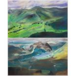 Martin J Popplewell (Northern British Contemporary): 'Snowdonia II' and Lake District Landscape