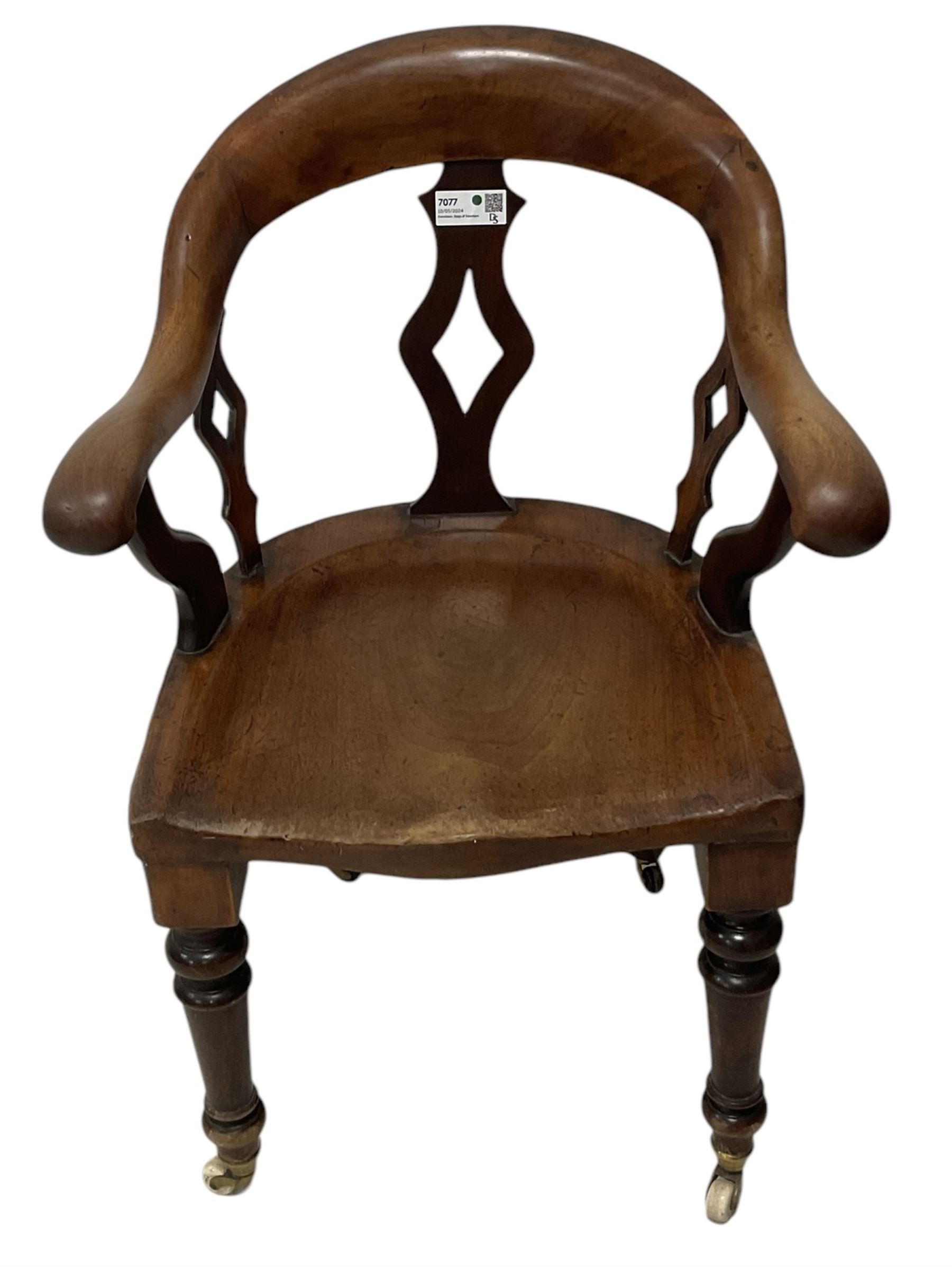 Victorian mahogany desk chair - Image 2 of 7