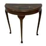 Early to mid-20th century demi-lune mahogany console table