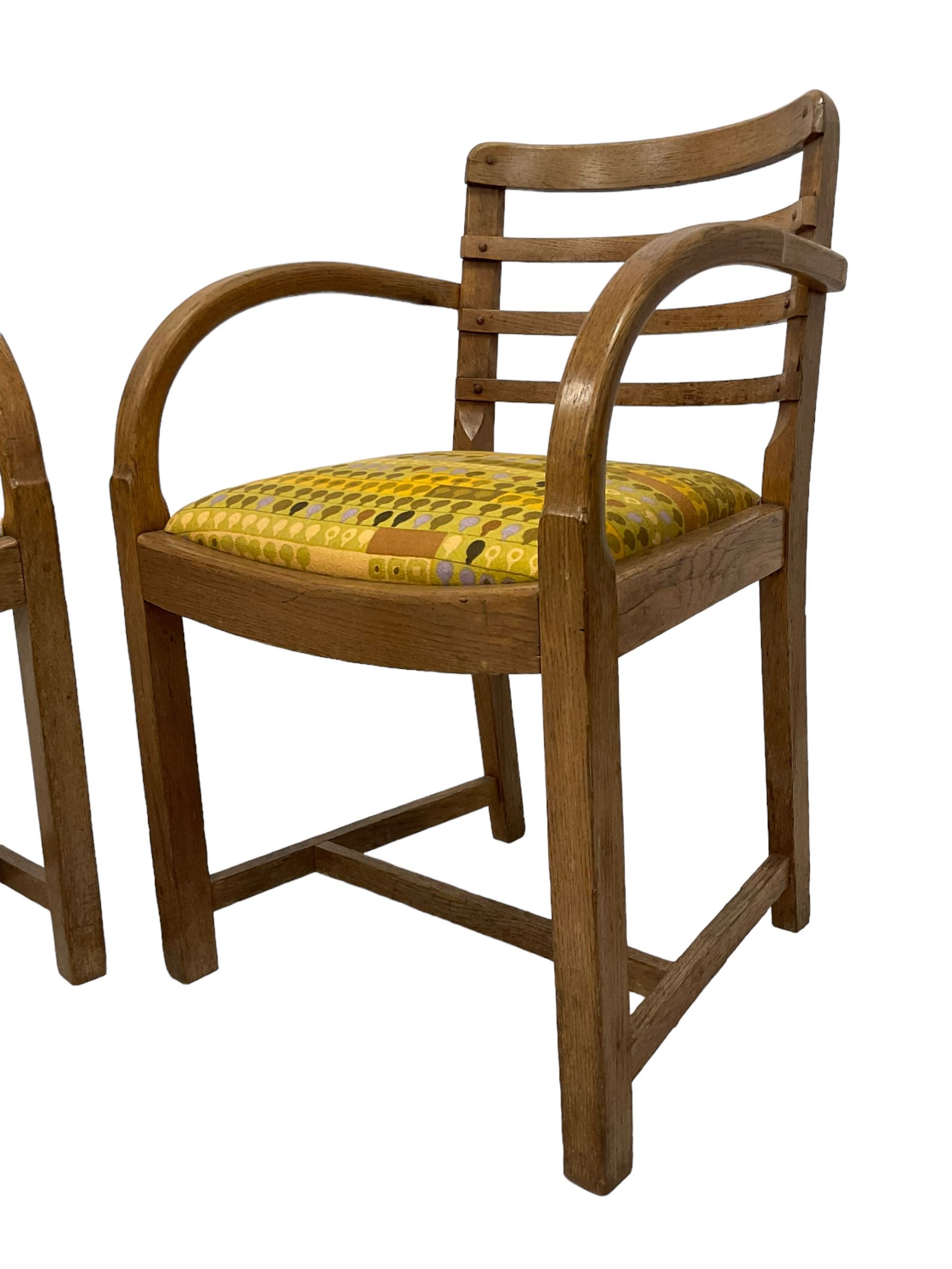 Heals of London - circa. 1930s set of four oak dining chairs - Image 5 of 8