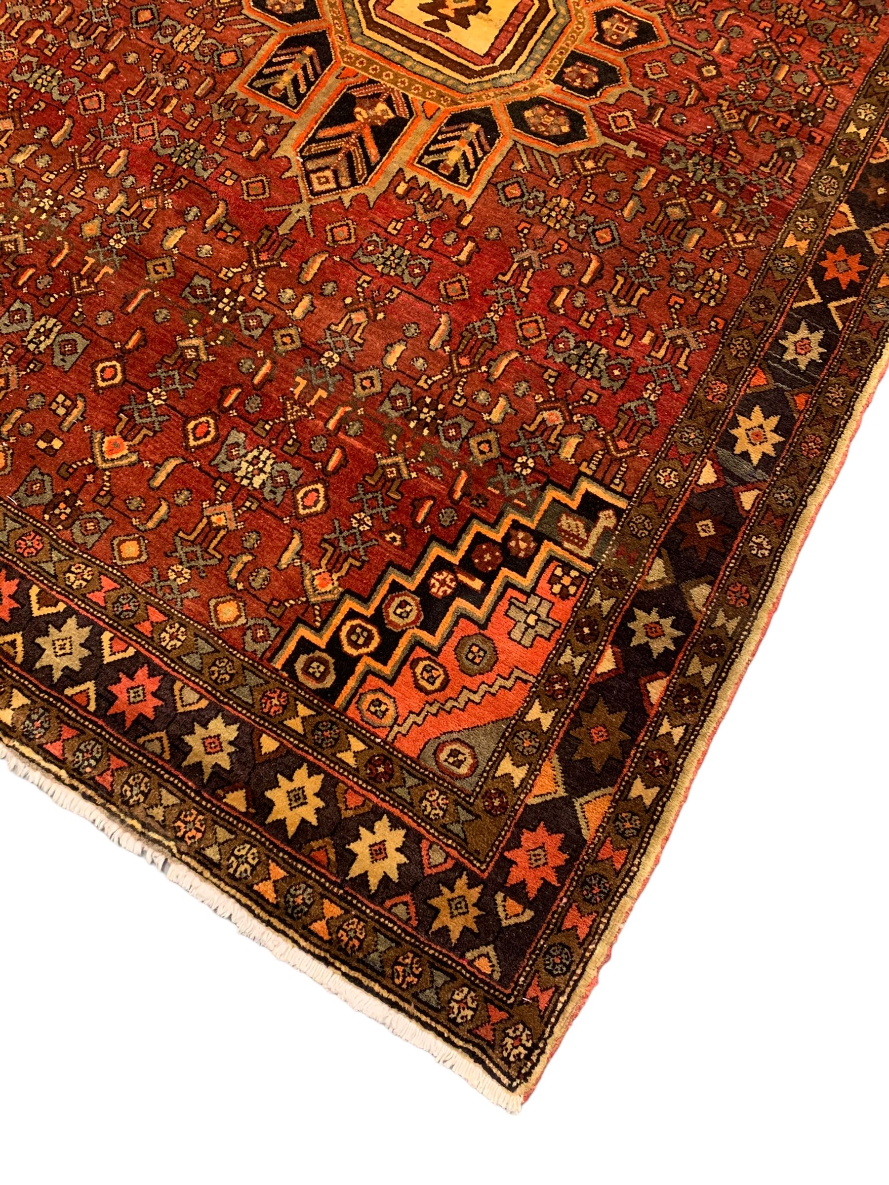 Persian Zanjan red ground rug - Image 3 of 7