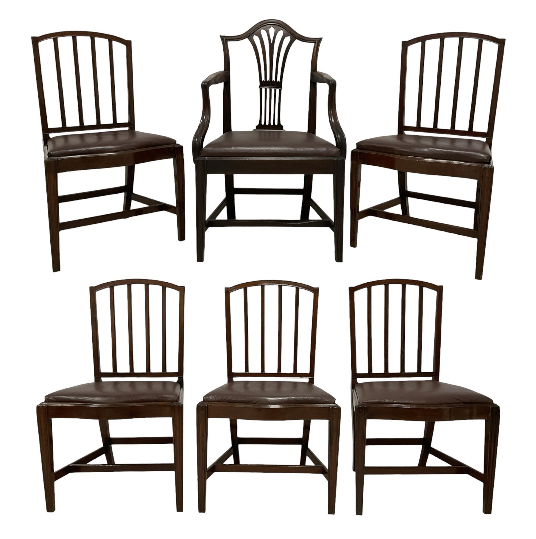 Set of four George III mahogany dining chairs
