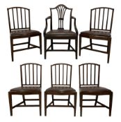 Set of four George III mahogany dining chairs