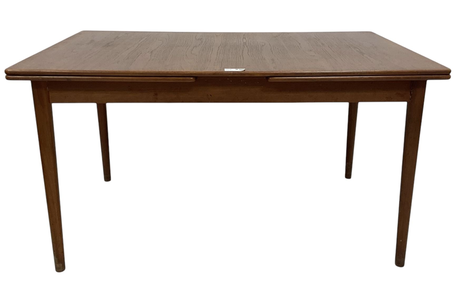Mid-20th century teak extending draw-leaf dining table