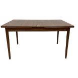 Mid-20th century teak extending draw-leaf dining table