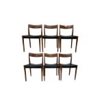 Yngve Ekström for Troeds - set of six mid-20th century teak Swedish 'Kontiki' dining chairs