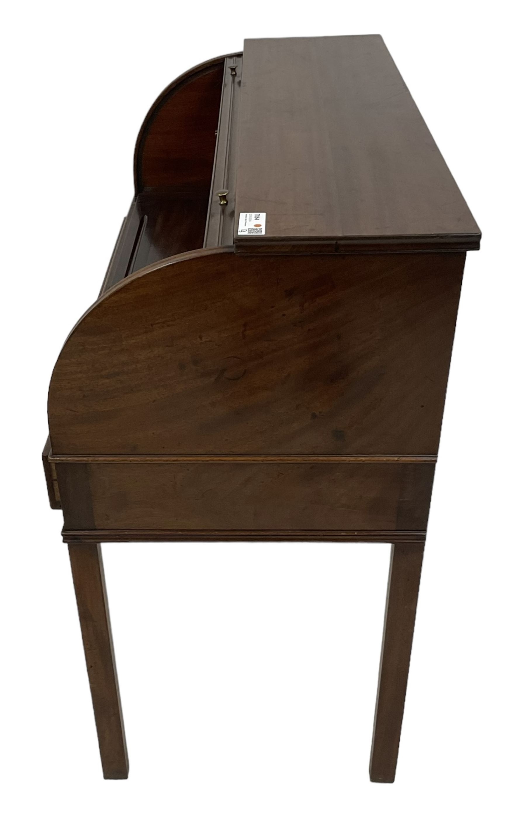 George III mahogany roll-top bureau - Image 11 of 12