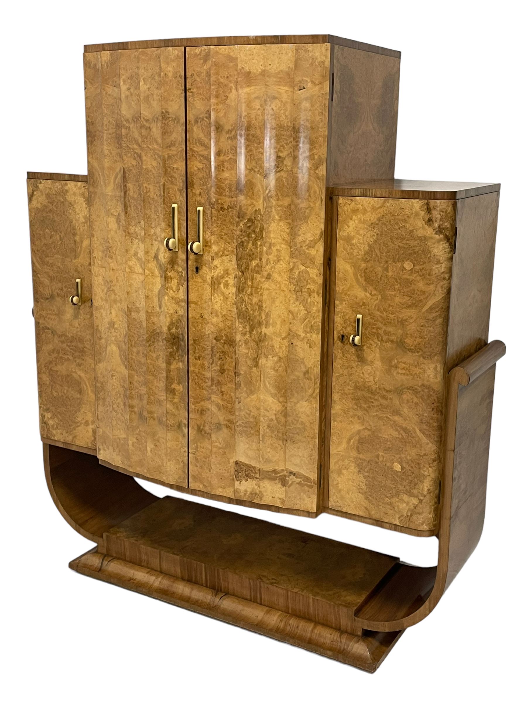 Attributed to Harry & Lou Epstein - Art Deco circa. 1930s figured walnut cocktail cabinet - Image 2 of 16