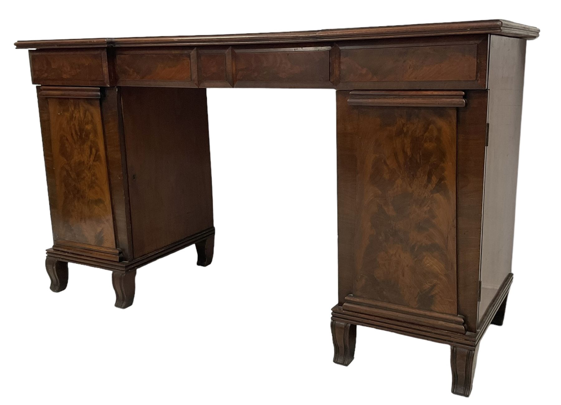 William IV mahogany reverse-breakfront twin pedestal sideboard - Image 2 of 12