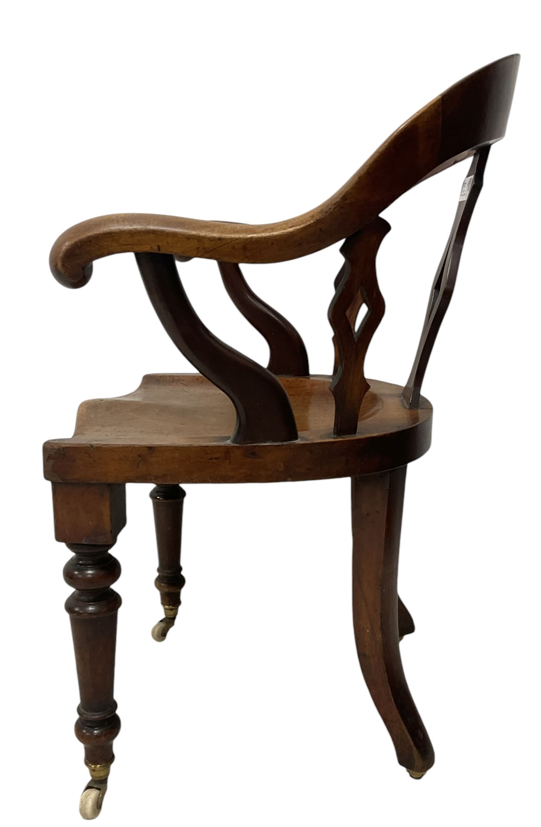 Victorian mahogany desk chair - Image 3 of 7