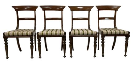 Set of four 19th century rosewood bar-back dining chairs