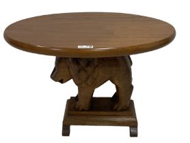 Mid-20th century carved teak and mahogany occasional table