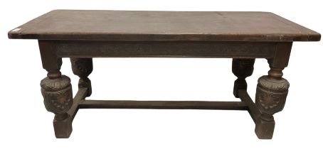 19th century Carolean design carved oak table